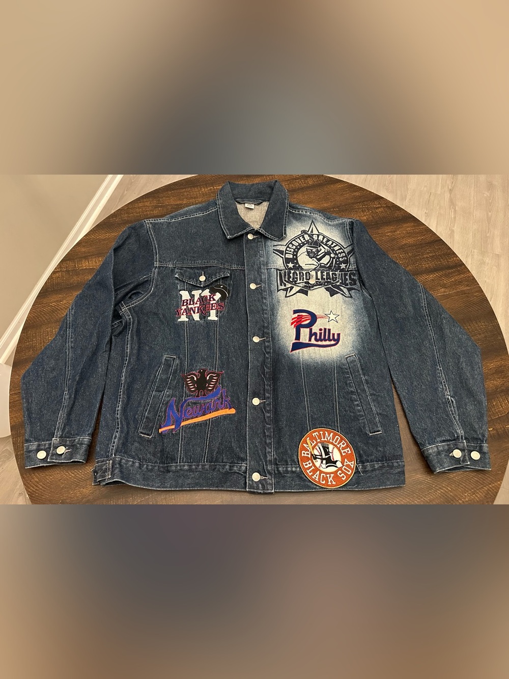Negro League Baseball Museum Denim Blue Jean Jacket Mens 3XL XXXL Team Logo